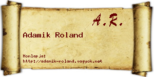 Adamik Roland névjegykártya